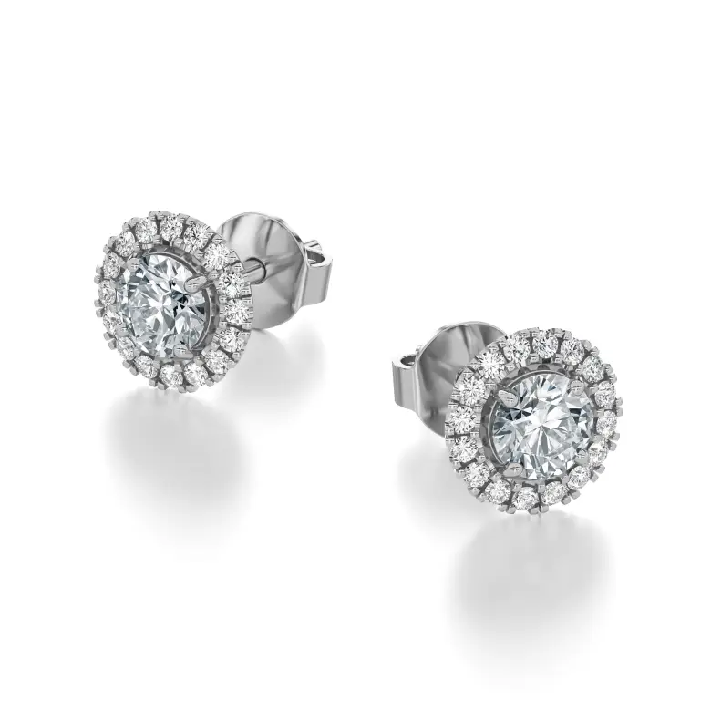 Kolczyki z diamentami z białego złota AJK_003